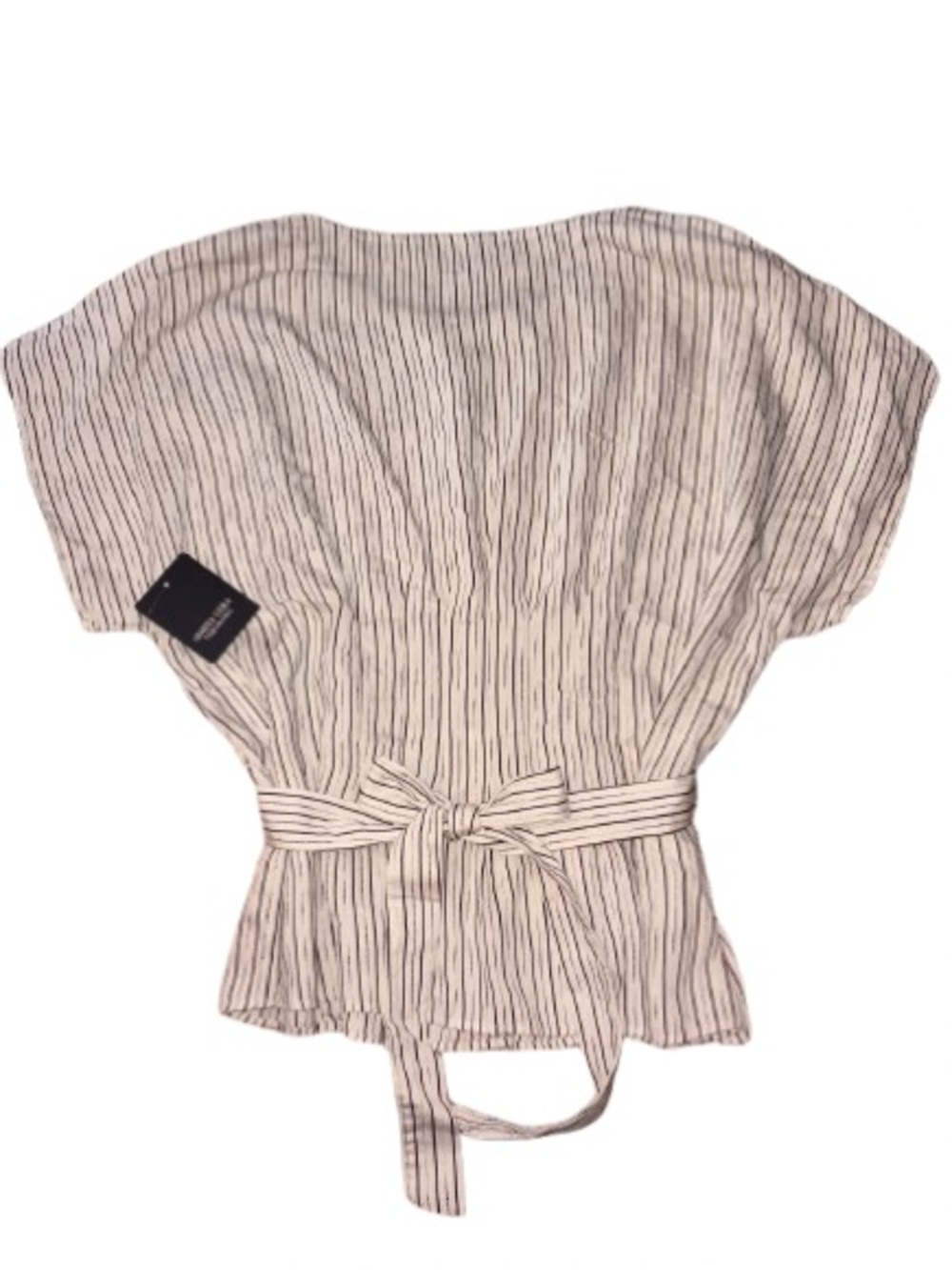 Simply Vera Vera Wang Black & White Striped Peplum Top NWT size XL